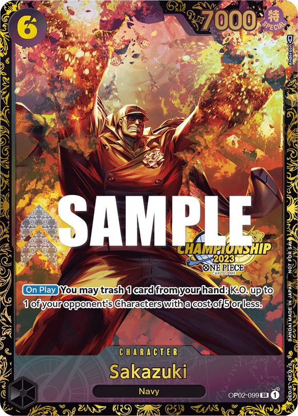 Sakazuki (Campeonato 2023) [Tarjetas de promoción de One Piece] 