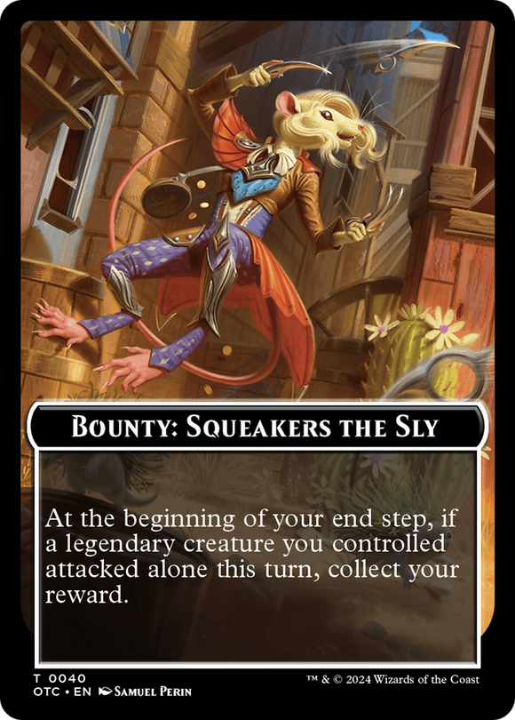 Recompensa: Squeakers el astuto // Ficha de reglas de recompensa de doble cara [Fichas de comandante de Outlaws of Thunder Junction] 