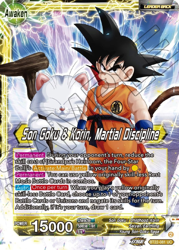 Son Goku // Son Goku y Korin, Disciplina Marcial (BT22-081) [Golpe Crítico] 