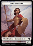 Human Soldier // Dragon (0021) Double-Sided Token [Commander Masters Tokens]-1