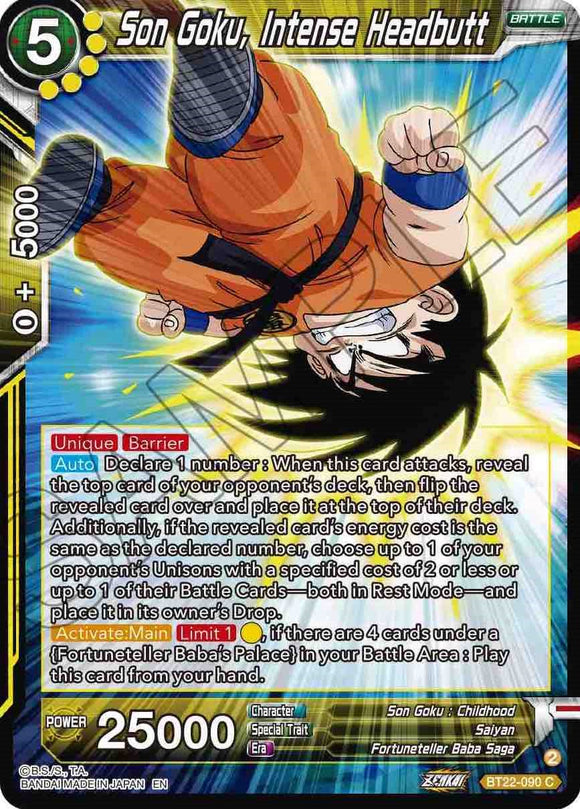 Son Goku, cabezazo intenso (BT22-090) [Golpe crítico] 