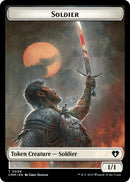 Soldier // Dragon (0021) Double-Sided Token [Commander Masters Tokens]-1
