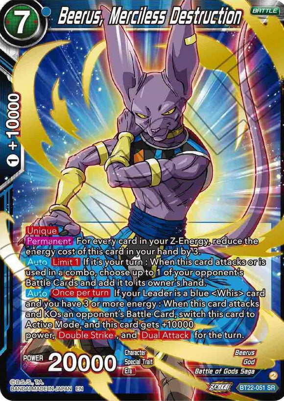 Beerus, Destrucción despiadada (BT22-051) [Golpe crítico] 