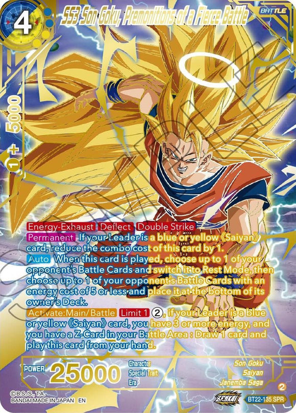 SS3 Son Goku, Premoniciones de una batalla feroz (SPR) (BT22-135) [Golpe crítico] 