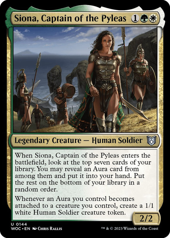 Siona, capitana de los Pyleas [Comandante de las Tierras Salvajes de Eldraine] 