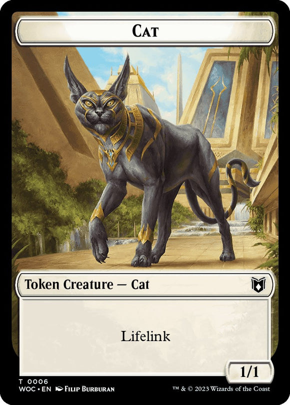 Gato (0006) // Ficha de doble cara de Pegaso [Fichas de comandante de Wilds of Eldraine] 
