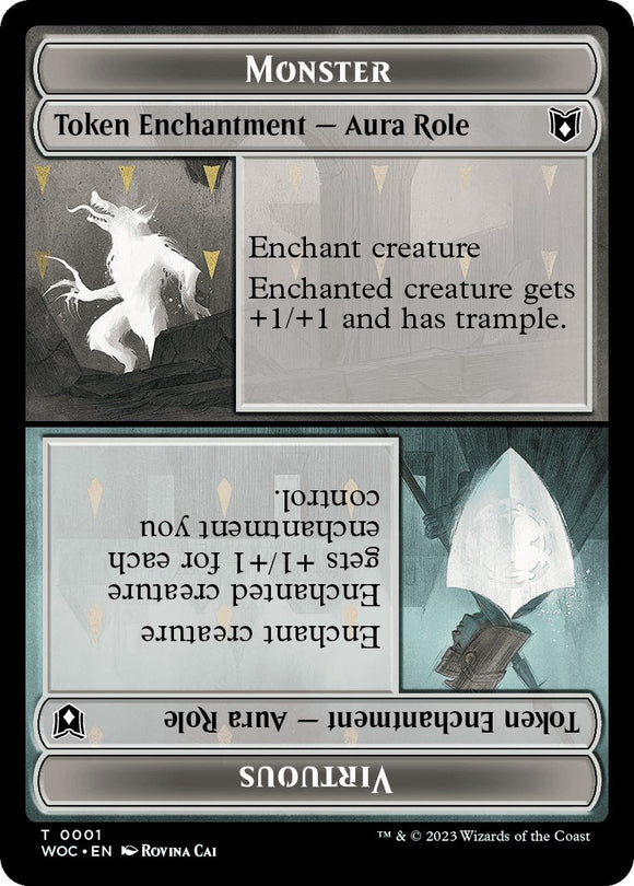 Rol de monstruo / Rol virtuoso // Rol real / Rol virtuoso Ficha de doble cara [Fichas de comandante de Wilds of Eldraine] 