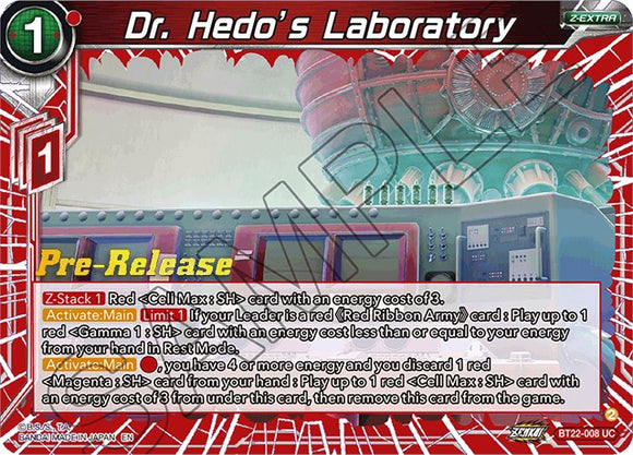 Laboratorio del Dr. Hedo (BT22-008) [Promociones previas al lanzamiento de Critical Blow] 