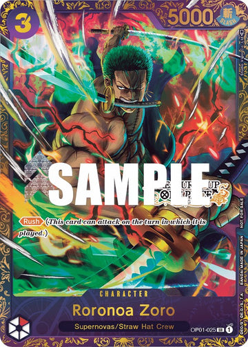 Roronoa Zoro (OP01-025) (Copa del tesoro) [Tarjetas promocionales de One Piece] 