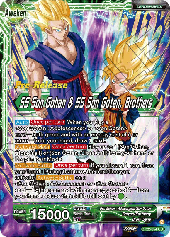 Son Goten // SS Son Gohan y SS Son Goten, hermanos (BT22-054) [Promociones previas al lanzamiento de Critical Blow] 