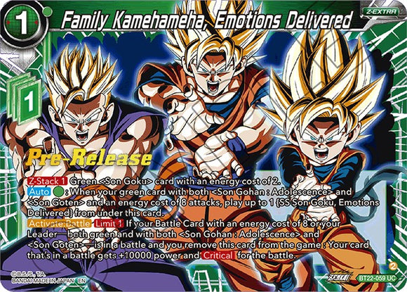 Kamehameha familiar, emociones transmitidas (BT22-059) [Promociones previas al lanzamiento de Critical Blow] 