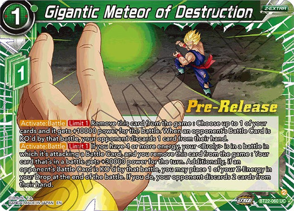 Meteorito gigante de la destrucción (BT22-060) [Promociones previas al lanzamiento de Critical Blow] 