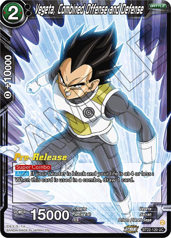 Vegeta, ataque y defensa combinados (BT22-120) [Promociones previas al lanzamiento de Critical Blow] 