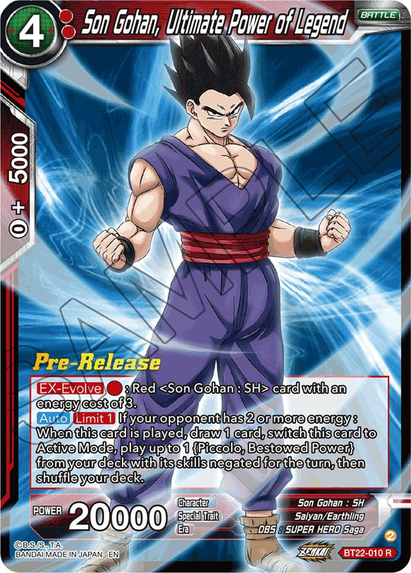 Son Gohan, el poder supremo de la leyenda (BT22-010) [Promociones previas al lanzamiento de Critical Blow] 