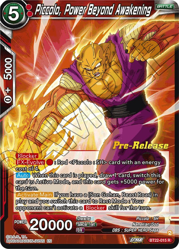 Piccolo, Poder más allá del despertar (BT22-015) [Promociones previas al lanzamiento de Critical Blow] 