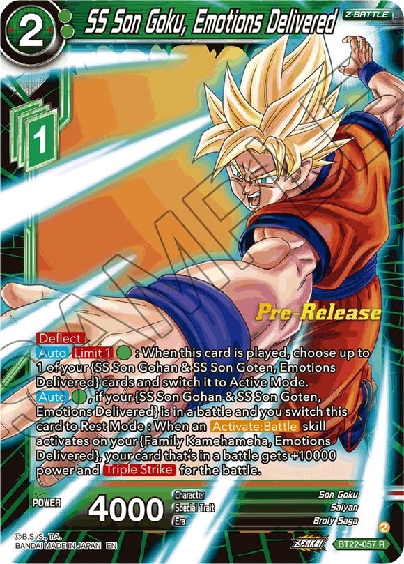 SS Son Goku, emociones entregadas (BT22-057) [Promociones de prelanzamiento de Critical Blow] 