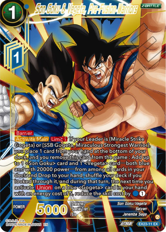 Son Goku y Vegeta, guerreros pre-fusión (EX23-11) [Caja de aniversario premium 2023] 