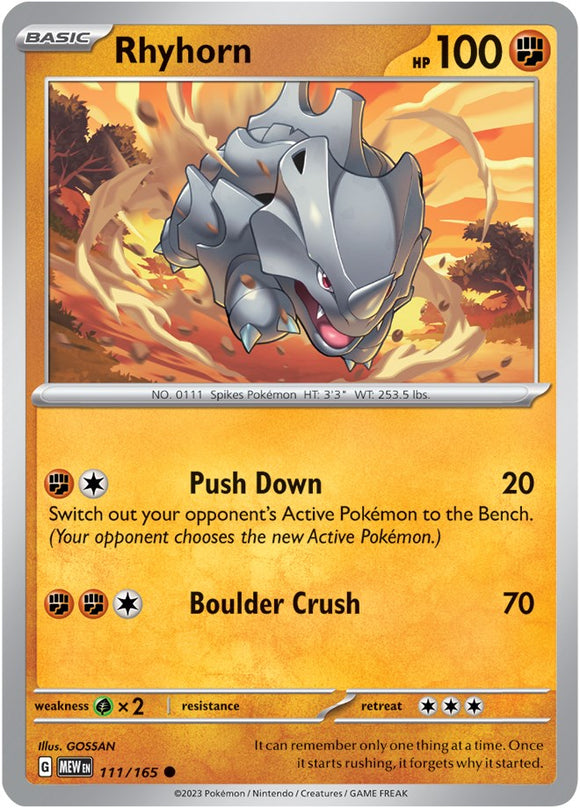 Rhyhorn (111/165) [Escarlata y Violeta: 151] 