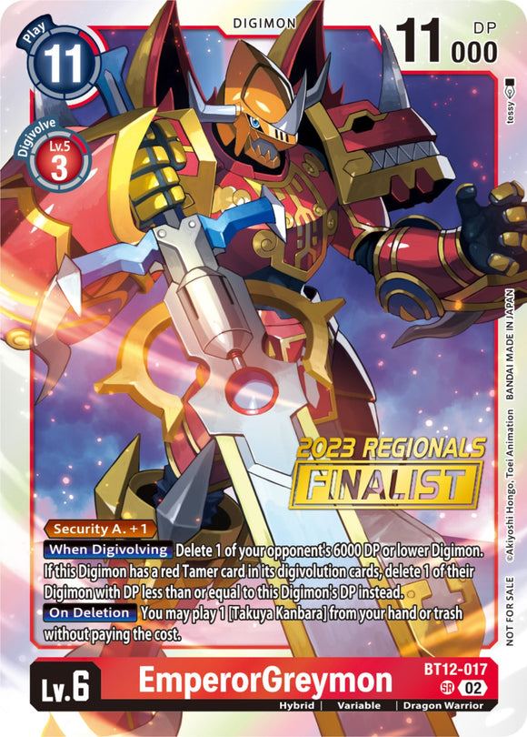 EmperorGreymon [BT12-017] (finalista de las regionales de 2023) [Across Time] 