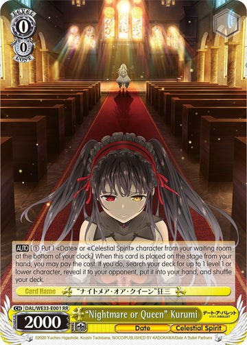 "Pesadilla o reina" Kurumi (DAL/WE33-E001 RR) (Parallel Foil) [Fecha A Bullet] 
