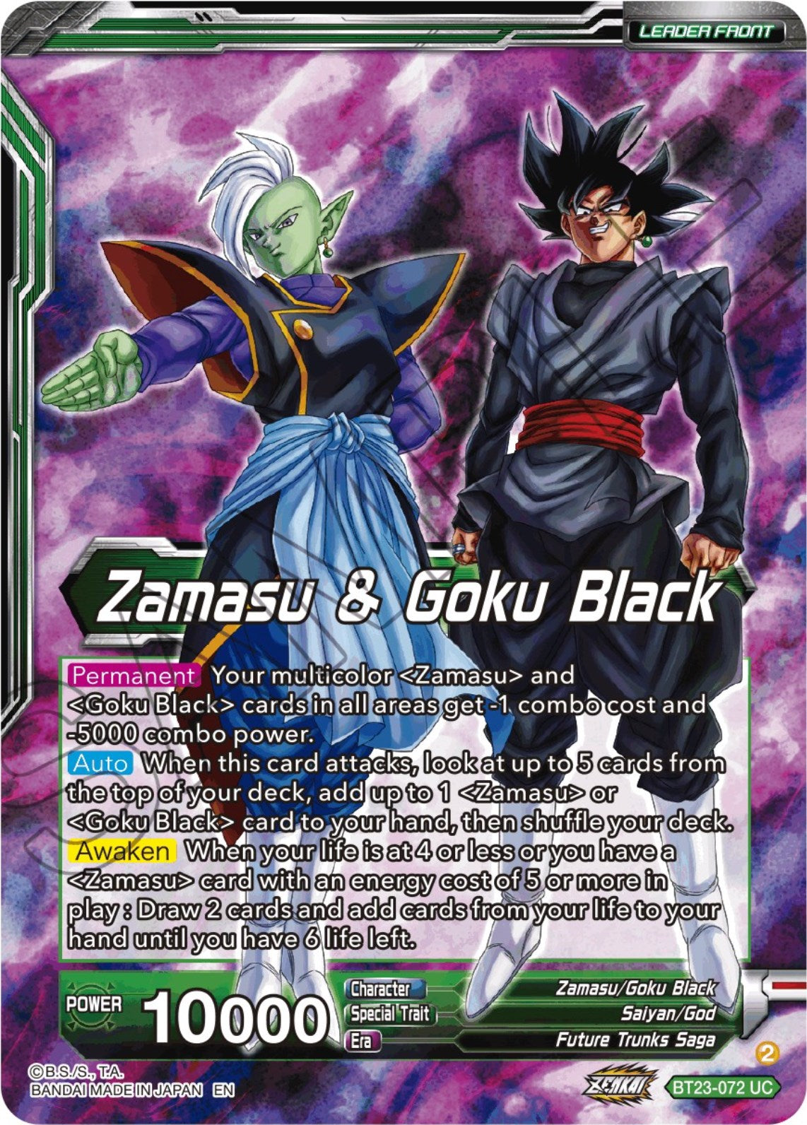 Zamasu y Goku Black // Zamasu y SS Rose Goku Black, la destrucción de la humanidad (BT23-072) [Combinación perfecta] 