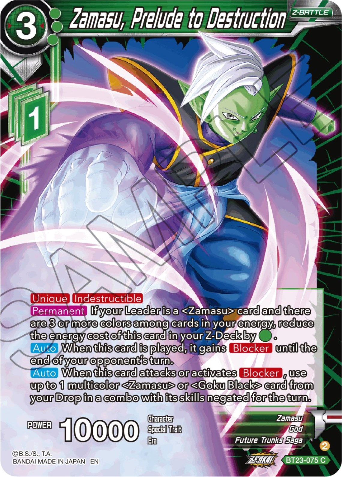 Zamasu, Preludio a la Destrucción (BT23-075) [Combinación Perfecta] 