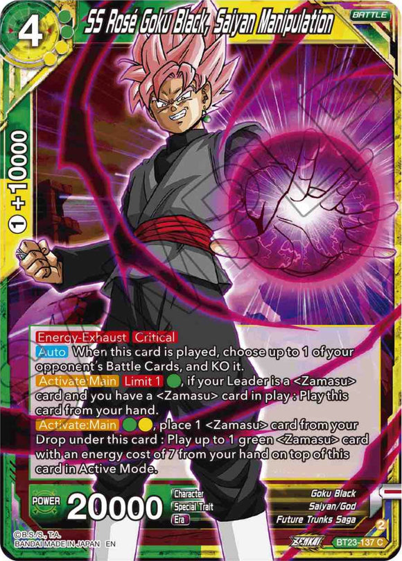SS Rose Goku Black, Manipulación Saiyan (BT23-137) [Combinación perfecta] 