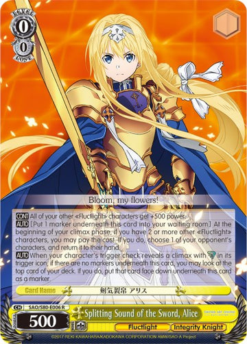 Splitting Sound of the Sword, Alice (SAO/S80-E006 R) [Sword Art Online -Alicization- Vol.2]
