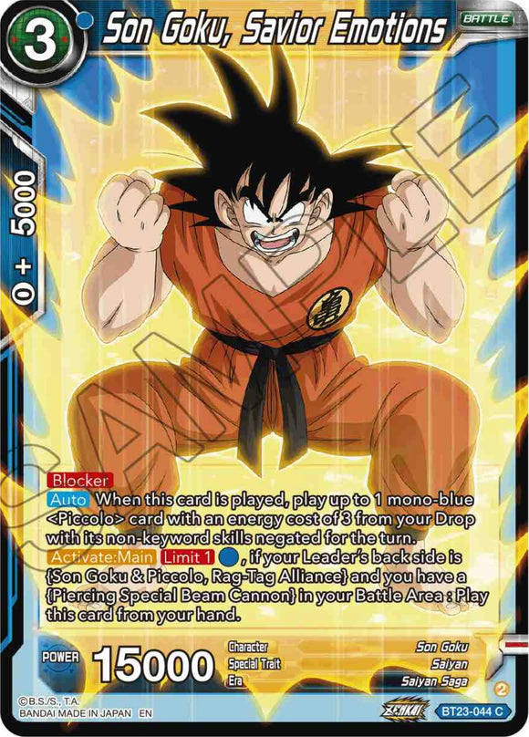 Son Goku, Salvador de las Emociones (BT23-044) [Combinación Perfecta] 