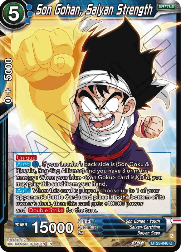 Son Gohan, Fuerza Saiyan (BT23-046) [Combinación Perfecta] 