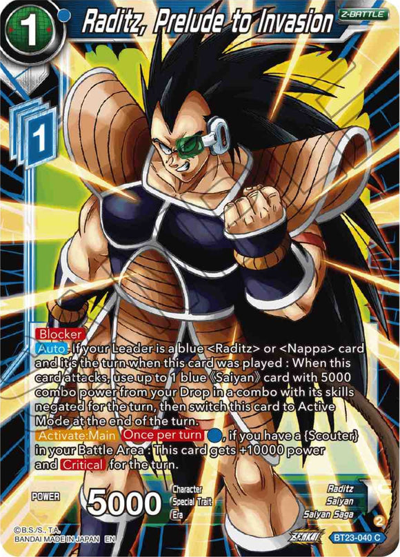 Raditz, Preludio a la invasión (BT23-040) [Combinación perfecta] 
