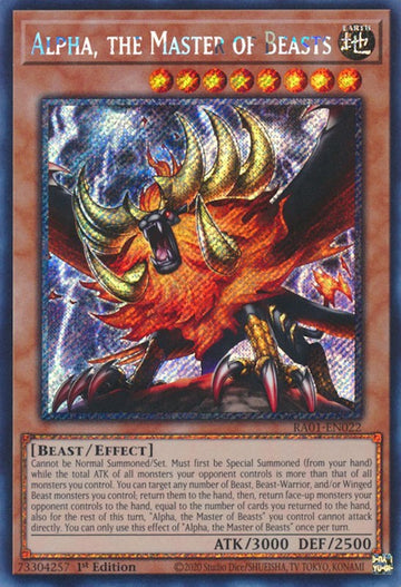 Alpha, el Maestro de las Bestias [RA01-EN022] Platino Secreto Raro 