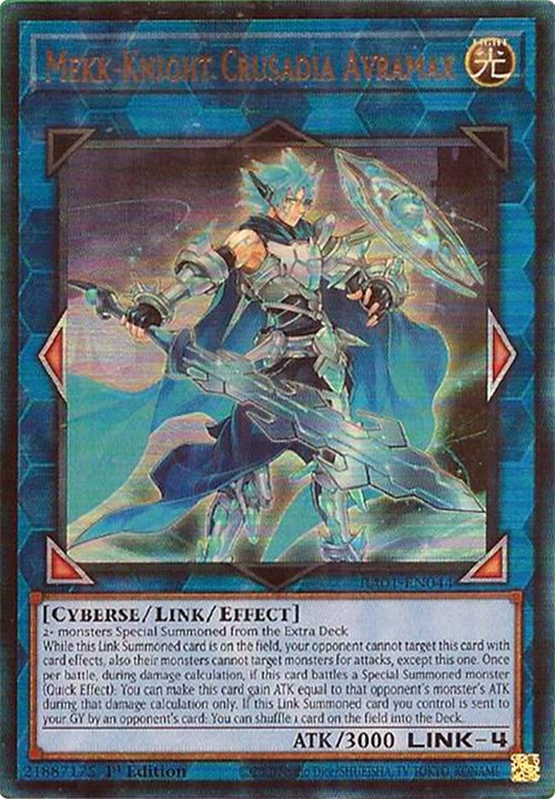 Mekk-Knight Crusadia Avramax [RA01-EN044] Prismático Ultimate Raro 
