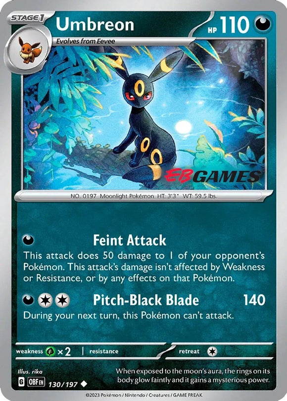 Umbreon (130/197) (Exclusivo de EBGames) [Scarlet &amp; Violet: Llamas de obsidiana] 
