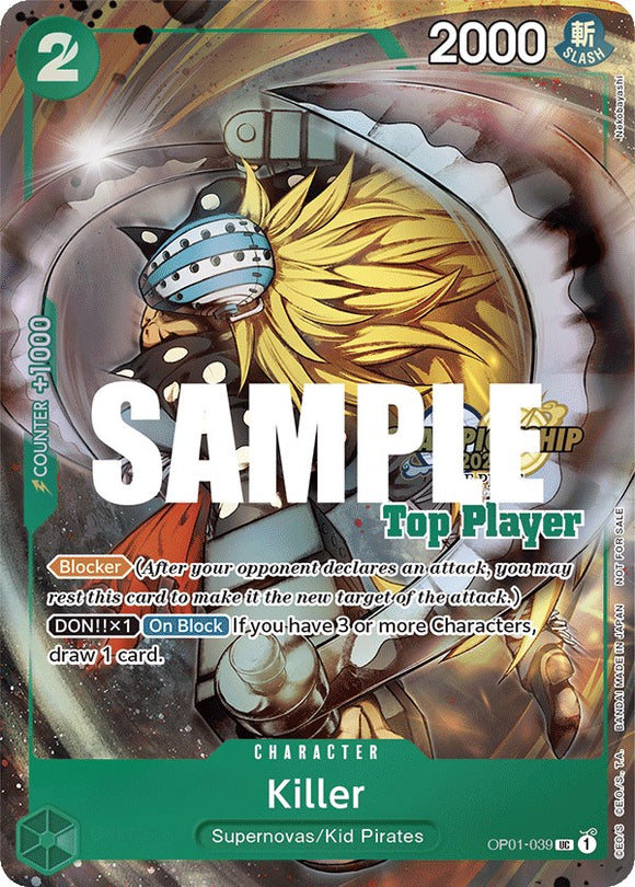 Killer (paquete de los mejores jugadores de CS 2023) [Tarjetas de promoción de One Piece] 