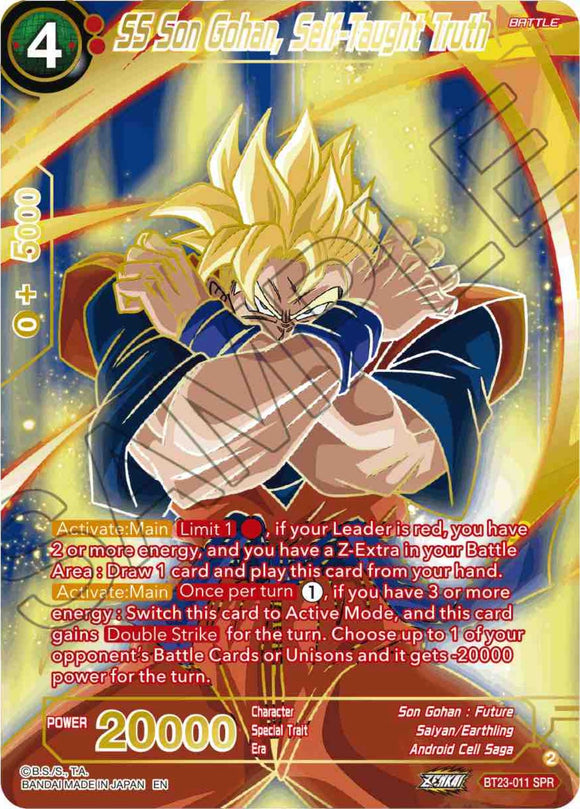SS Son Gohan, la verdad autodidacta (SPR) (BT23-011) [Combinación perfecta] 