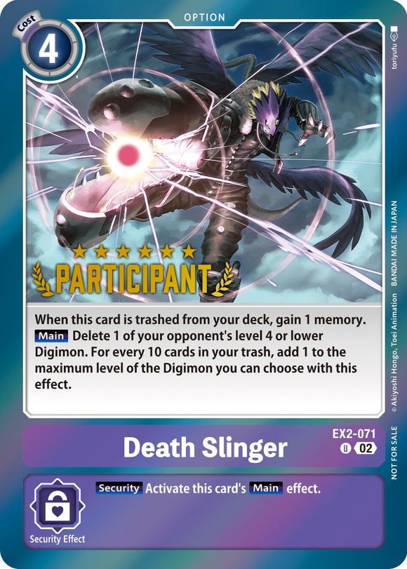 Death Slinger [EX2-071] (participación en Digimon 3-On-3 de noviembre de 2023) [Digital Hazard] 