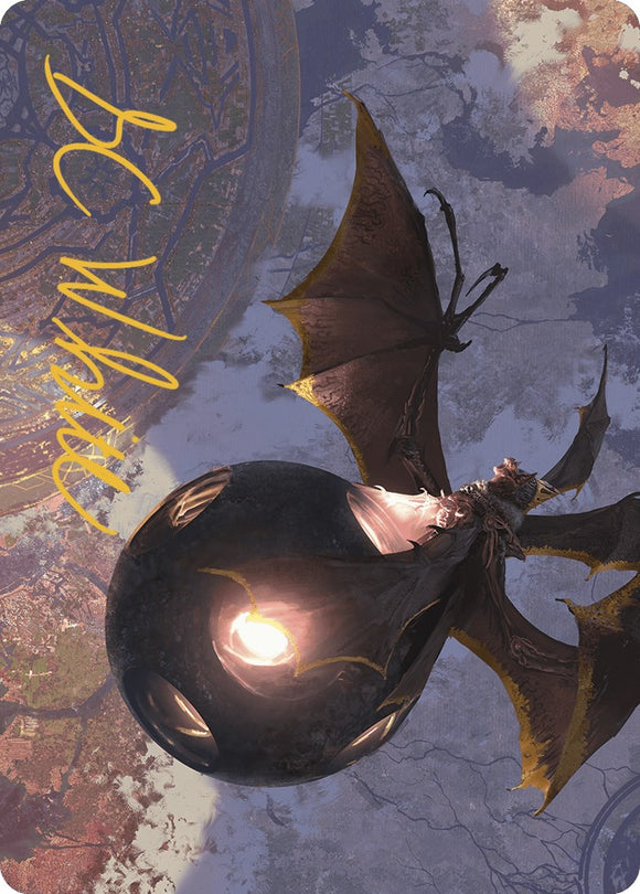 Tarjeta de arte Eclipse malicioso (firma estampada en dorado) [Serie de arte Las cavernas perdidas de Ixalan] 