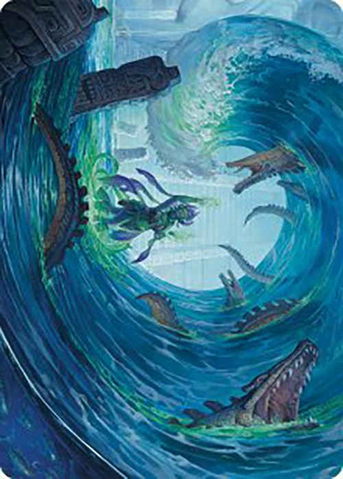 Tarjeta de arte con la frase "Wave Goodbye" (Serie de arte de Las Cavernas Perdidas de Ixalan) 