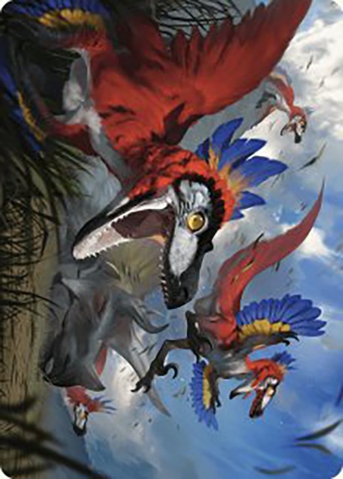 Tarjeta de arte de los Raptores Furiosos [Serie de arte de Las Cavernas Perdidas de Ixalan] 