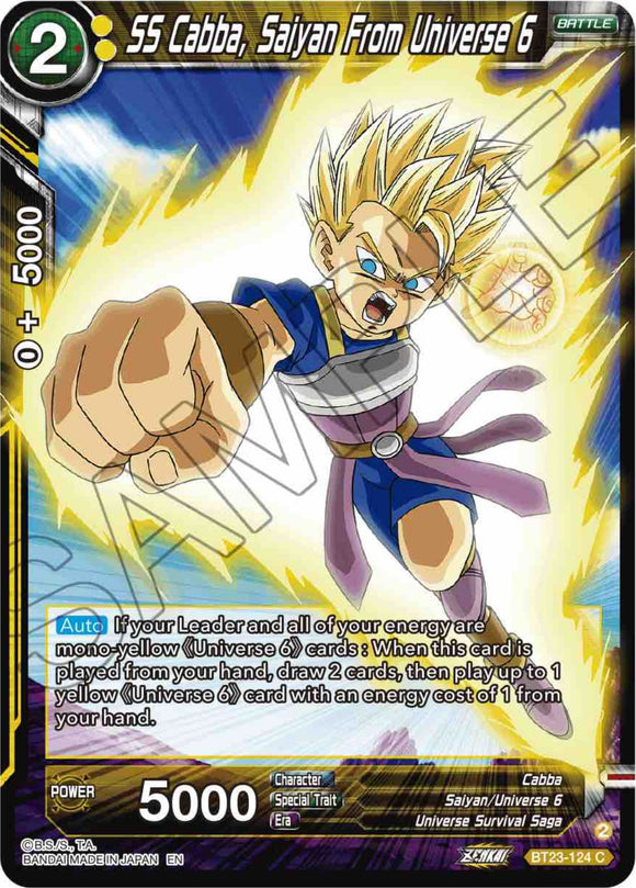 SS Cabba, Saiyan del Universo 6 (BT23-124) [Combinación perfecta] 