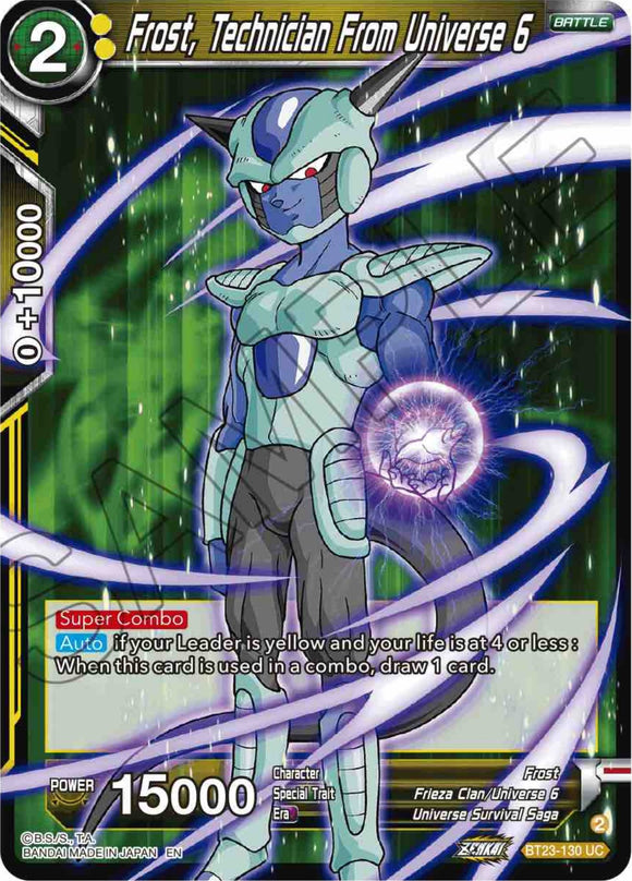 Frost, técnico del universo 6 (BT23-130) [Combinación perfecta] 
