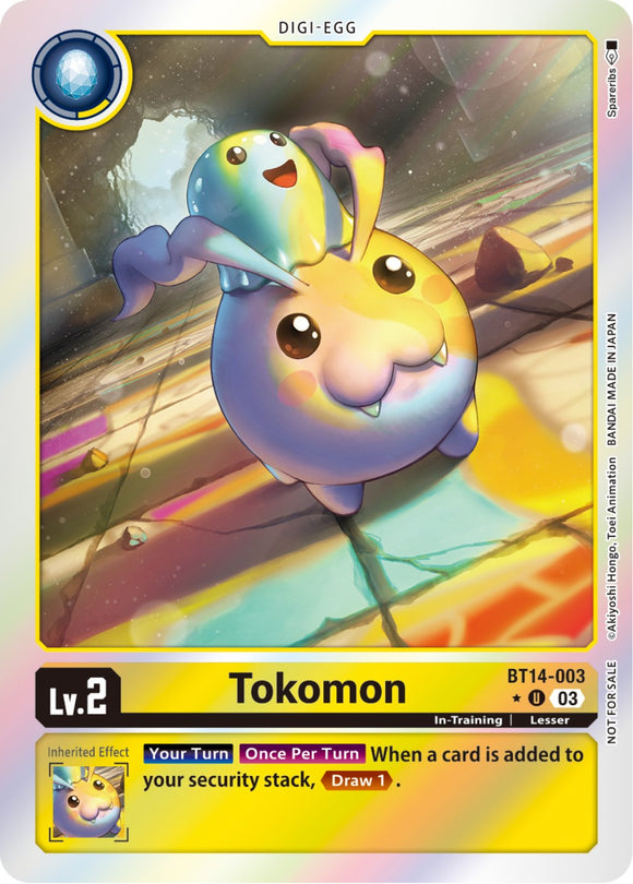 Tokomon [BT14-003] (Paquete promocional de Blast Ace Box) [Blast Ace] 