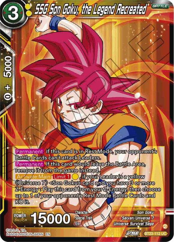 SSG Son Goku, la leyenda recreada (BT23-112) [Combinación perfecta] 
