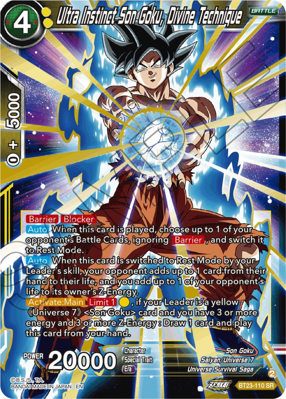 Ultra Instinto Son Goku, Técnica Divina (BT23-110) [Combinación Perfecta] 