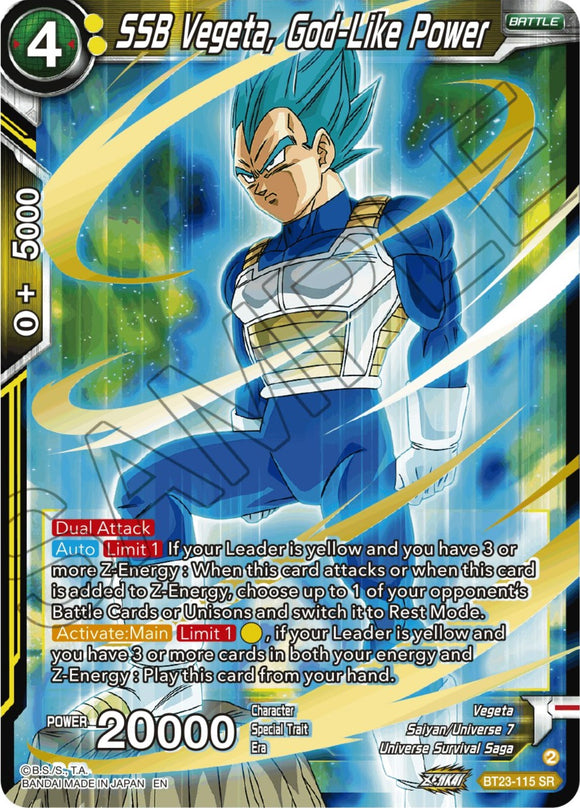 SSB Vegeta, Poder Divino (BT23-115) [Combinación Perfecta] 