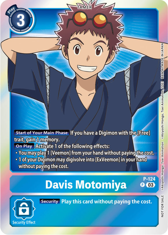 Davis Motomiya [P-124] (Tamer Party Pack -The Beginning- Ver. 2.0) [Tarjetas promocionales] 