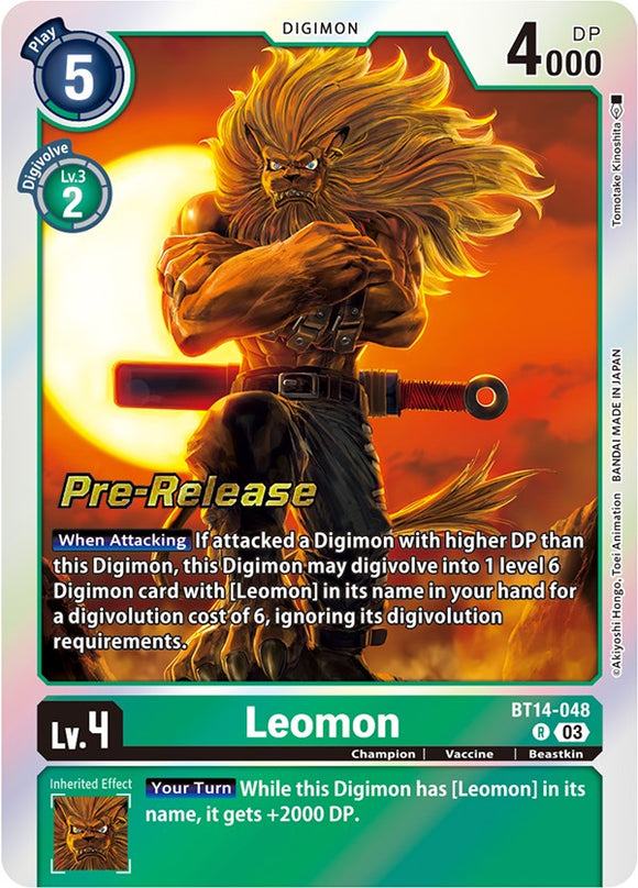 Leomon [BT14-048] [Tarjetas de prelanzamiento de Blast Ace] 