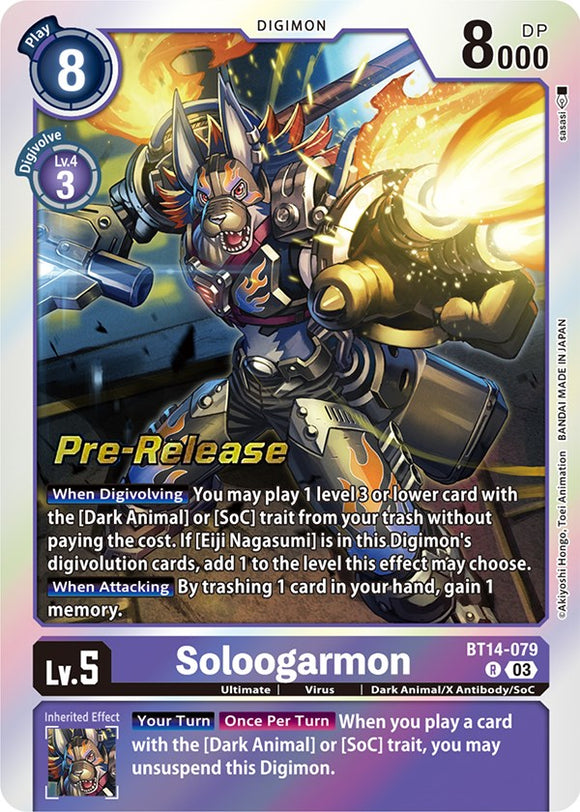 Soloogarmon [BT14-079] [Tarjetas de prelanzamiento de Blast Ace] 