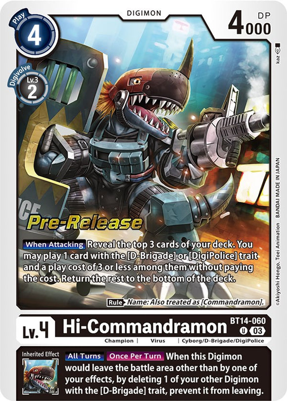 Hi-Commandramon [BT14-060] [Tarjetas de prelanzamiento de Blast Ace] 